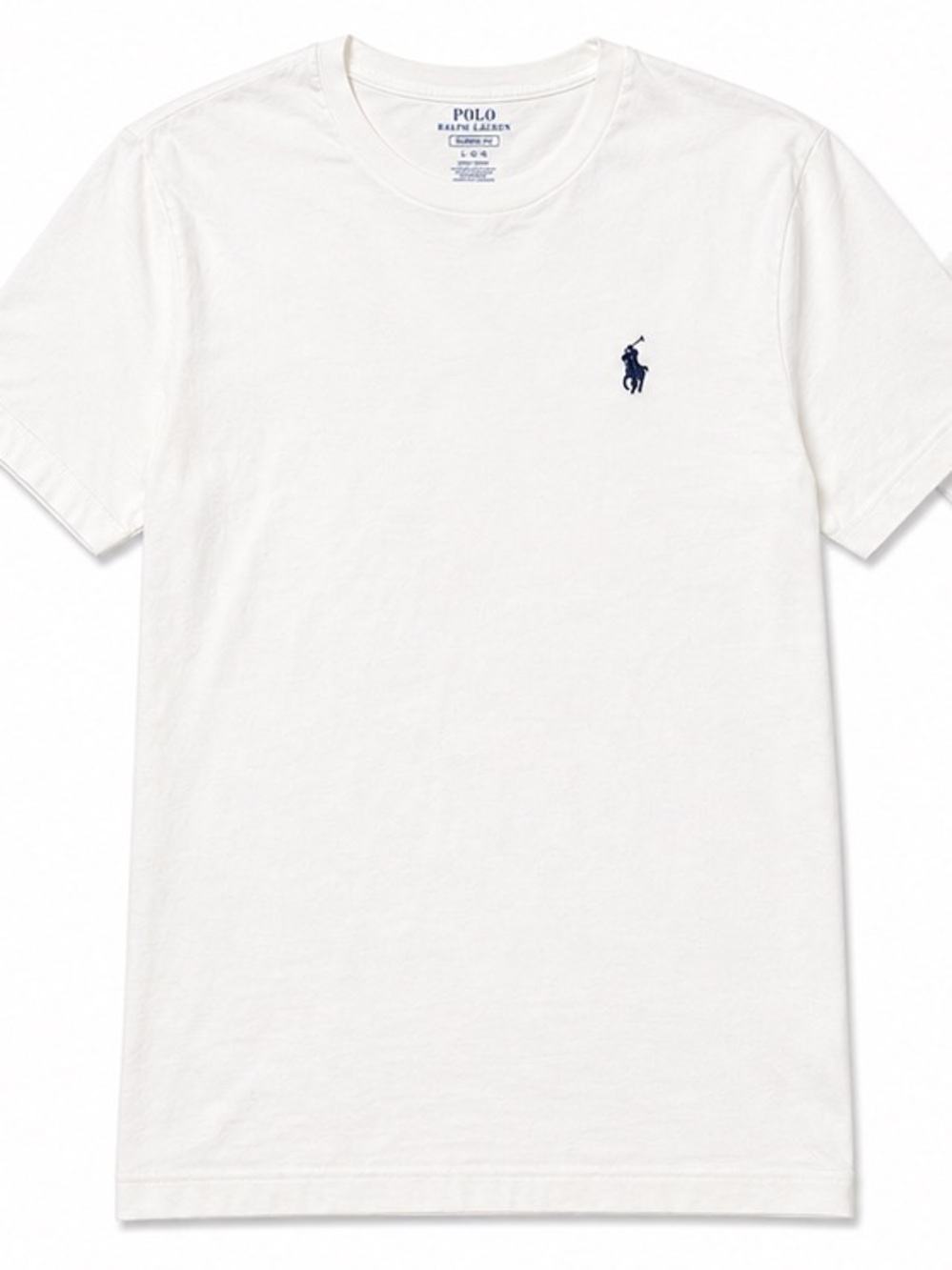 Ralph Lauren White T-Shirt with Navy Polo Player Logo